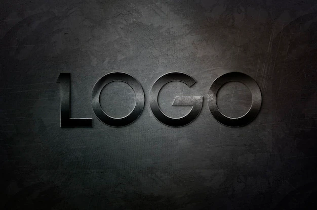 Free PSD | 3d black logo mockup