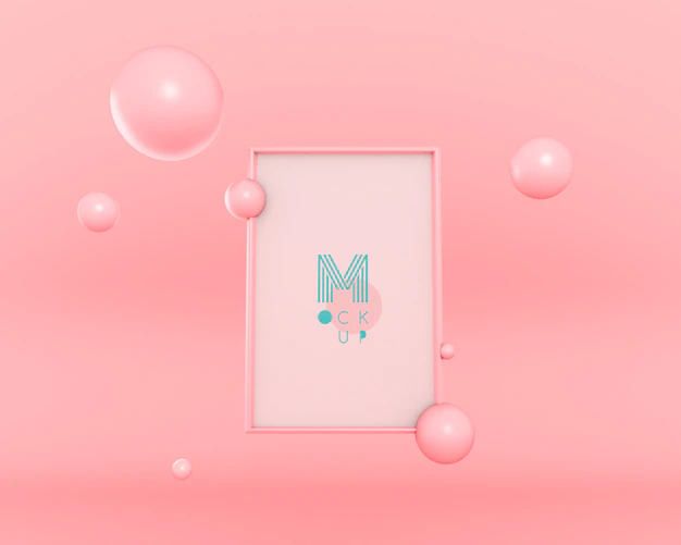 Free PSD | 3d bubbles floating frame
