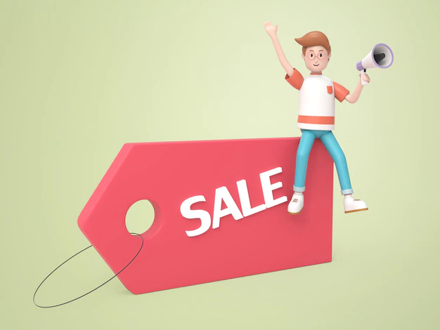 Free PSD | 3d cartoon character man sitting on sale sign