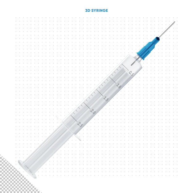 Free PSD | 3d frontal blue syringe