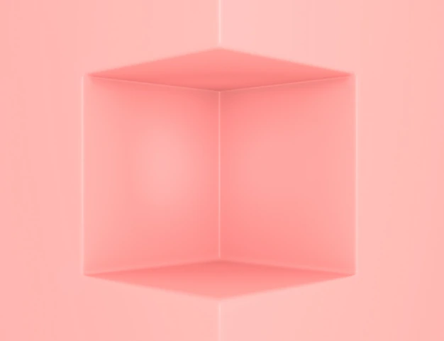 Free PSD | 3d geometric pink scene with cube space for product placement and editable color