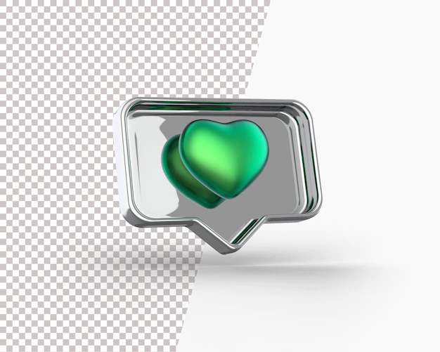 Free PSD | 3d golden heart on a notification icon
