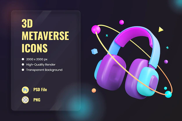 Free PSD | 3d icon illustration headphone audio technology