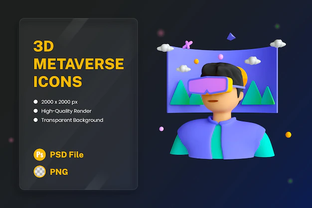 Free PSD | 3d icon illustration virtual reality vr glasses