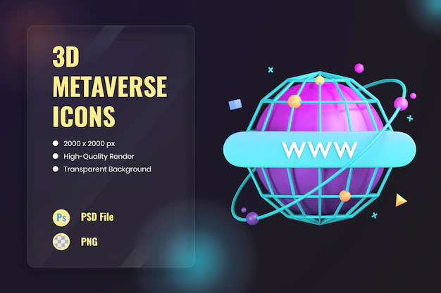 Free PSD | 3d icon illustration web user interface wireframe browser