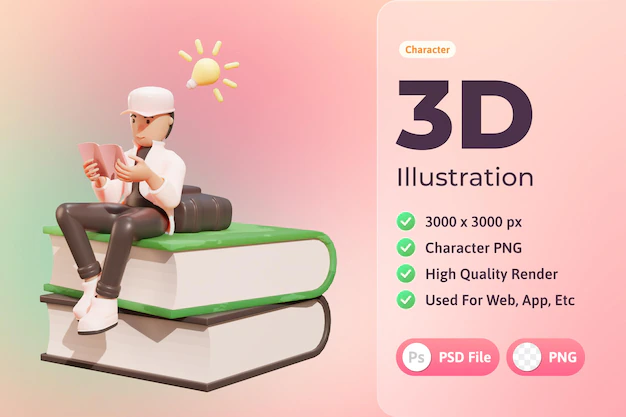 Free PSD | 3d illustration character, high school boy, used for web, app, infographic