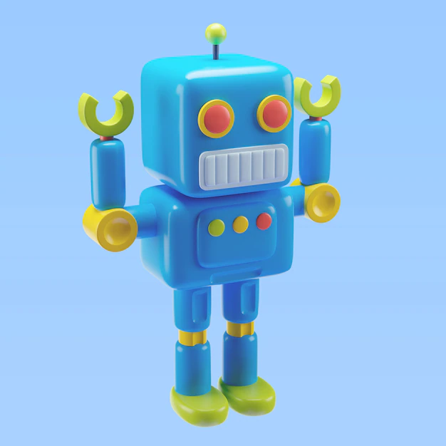 Free PSD | 3d illustration of children's toy robot