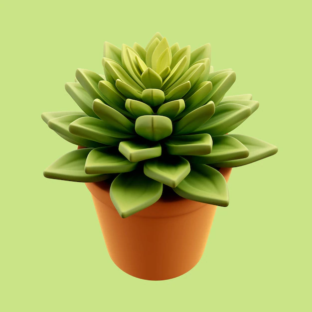 Free PSD | 3d illustration of succulent plant