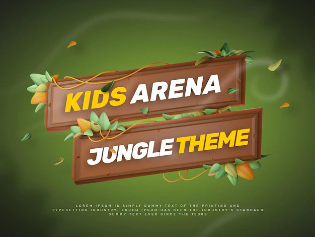 Free PSD | 3d jungle park themed title generator