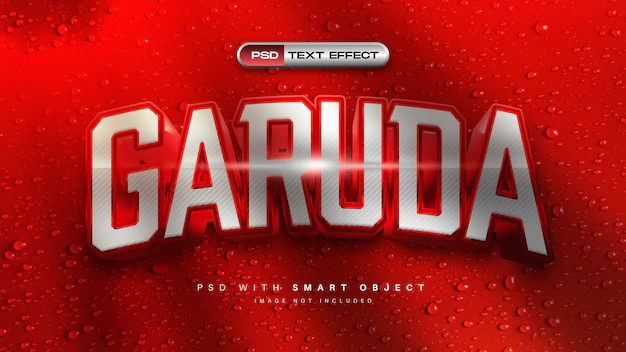 Free PSD | 3d red garuda psd text effect