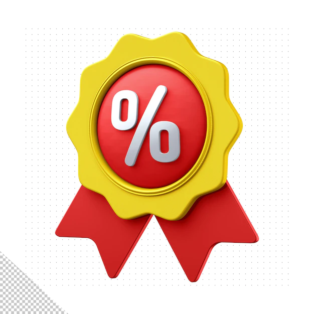 Free PSD | 3d render discount icon
