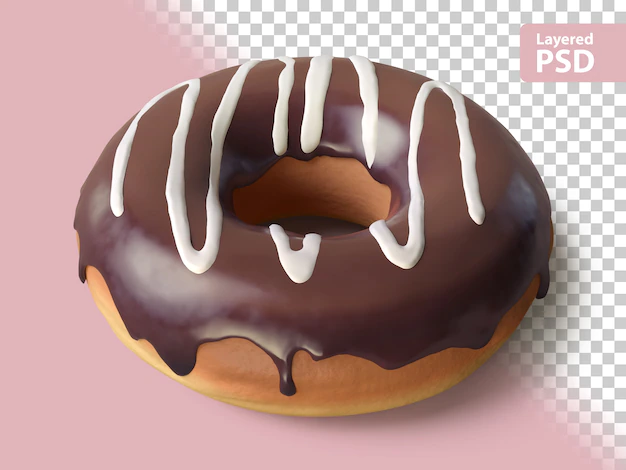 Free PSD | 3d rendering of a chocolate donut
