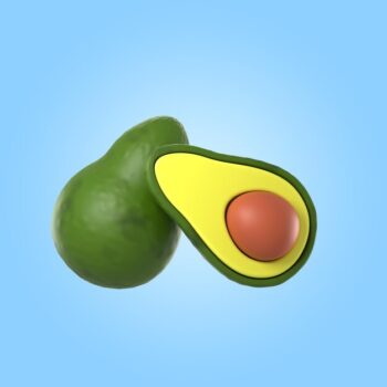 Free PSD | 3d rendering of delicious avocado