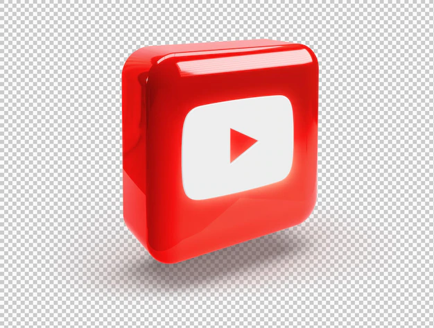 Free PSD | 3d rounded square with glossy youtube logo