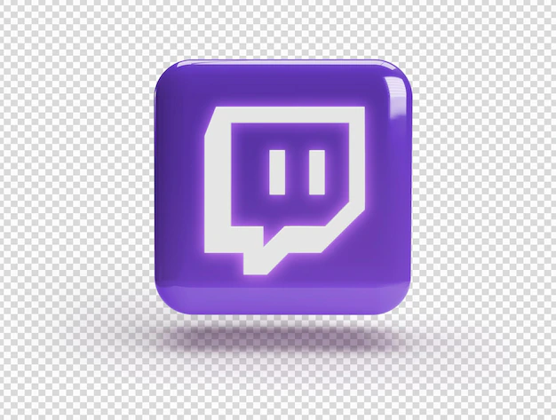 Free PSD | 3d square with twitch logo