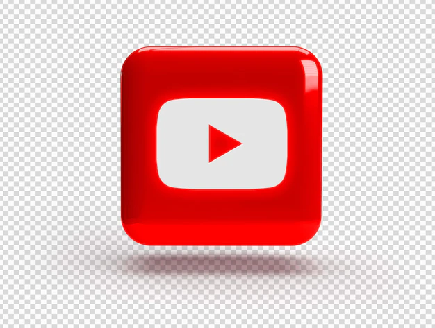 Free PSD | 3d square with youtube logo