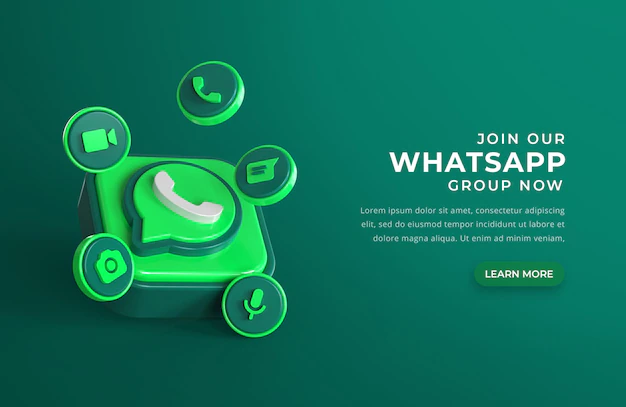 Free PSD | 3d whatsapp logo with chat icons