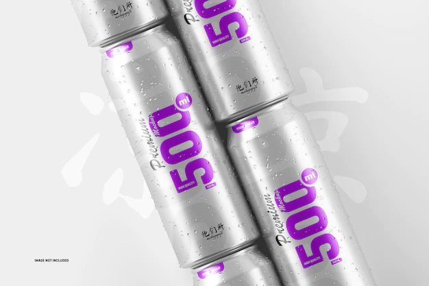Free PSD | 500ml soda cans mockup