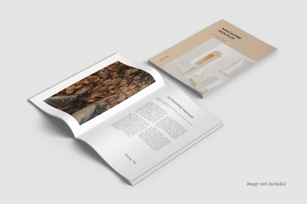 Free PSD | A4 cover and spread magazine mockups