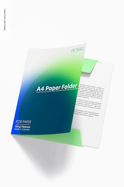 Free PSD | A4 paper folder mockup, perspective view