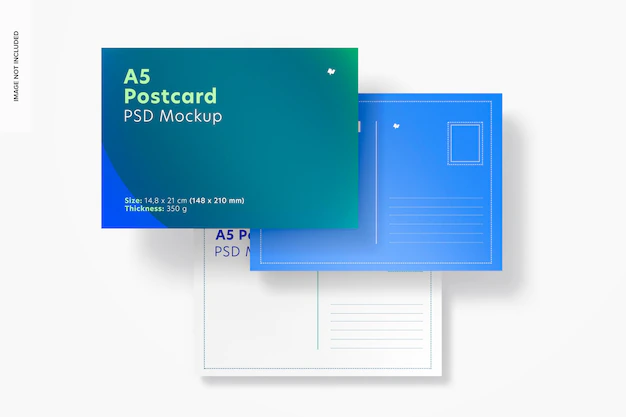 Free PSD | A5 postcards mockup