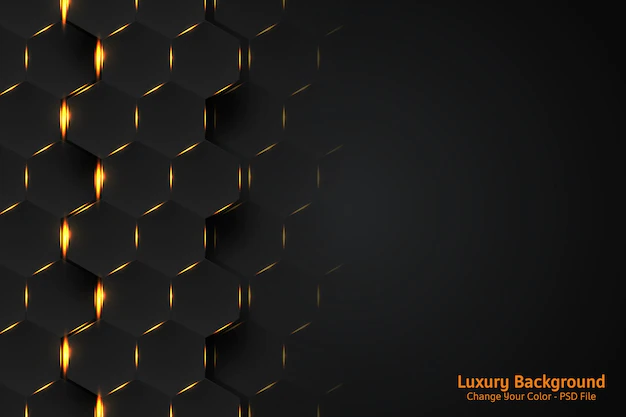 Free PSD | Abstract black and gold hexagonal luxury background