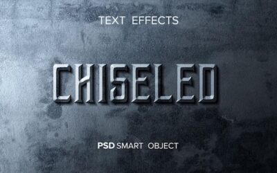 Free PSD | Abstract chiseled text effect