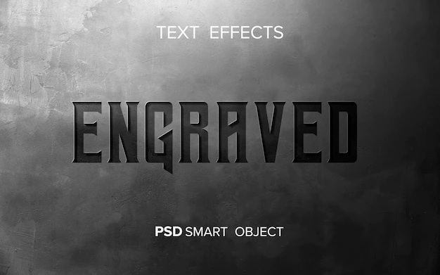 Free PSD | Abstract engraved text effect