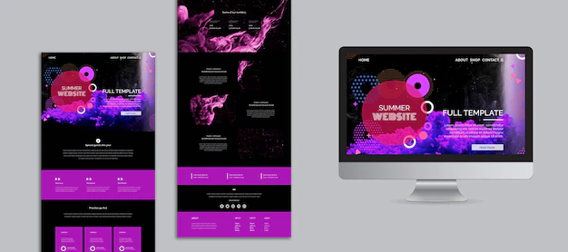 Free PSD | Abstract summer festival website template collection