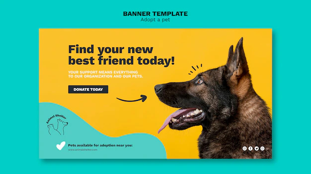 Free PSD | Adopt a pet banner design
