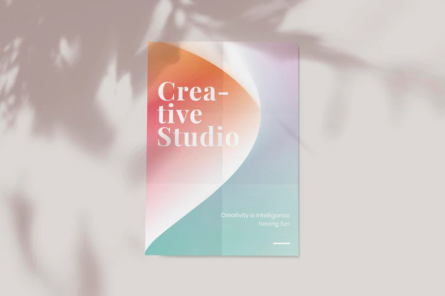 Free PSD | Aesthetic gradient poster mockup psd