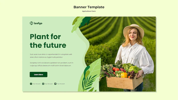 Free PSD | Agriculture farm concept banner template