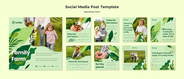 Free PSD | Agriculture farm concept social media post template