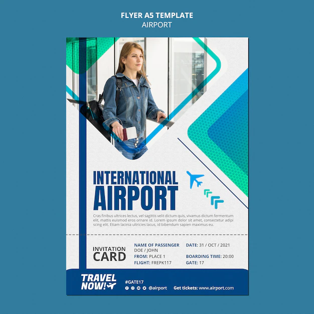 Free PSD | Airport flyer design template