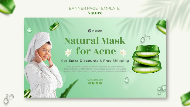 Free PSD | Aloe vera natural cosmetics banner template design