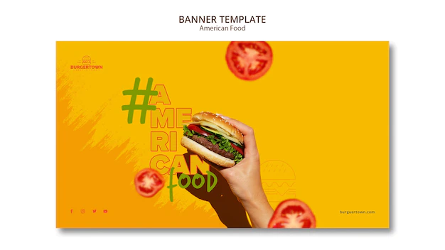 Free PSD | American food banner template design