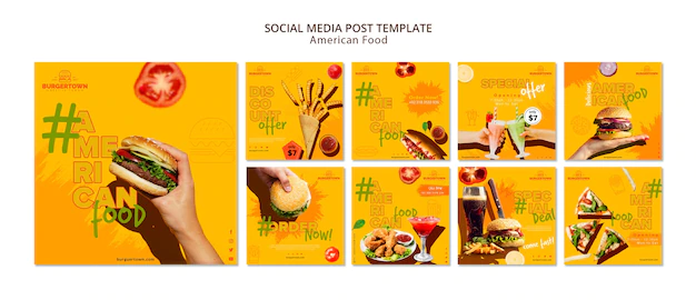 Free PSD | American food social media post