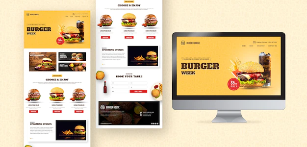 Free PSD | American food website and app template