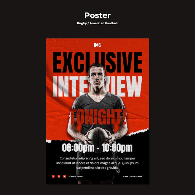 Free PSD | American football poster template
