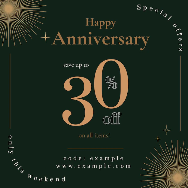 Free PSD | Anniversary sale ad template psd for social media post