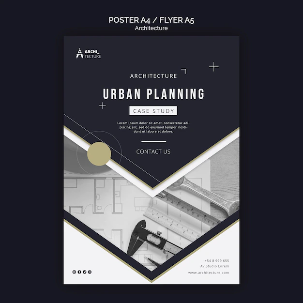 Free PSD | Architecture concept poster template