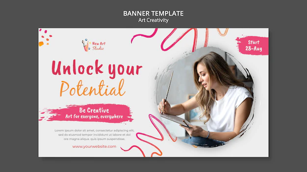 Free PSD | Art and creativity banner template