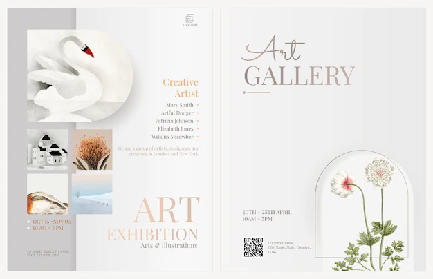 Free PSD | Art exhibition flyer templates psd editable design in simple theme