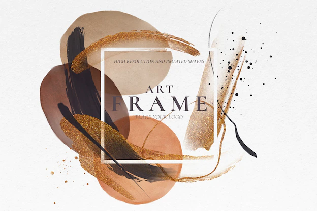 Free PSD | Art frame with painted brush strokes
