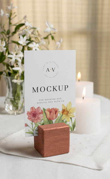 Free PSD | Assortment of wedding mock-up cards