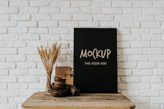 Free PSD | Assortment with mock-up frame indoors
