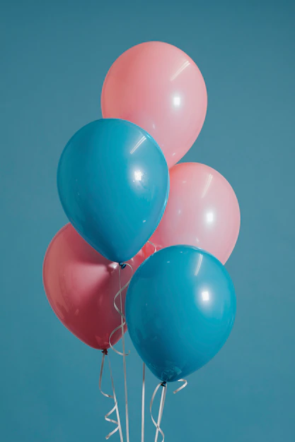Free PSD | Baby pink and blue balloons