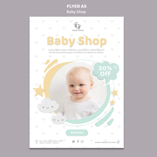 Free PSD | Baby shop flyer template
