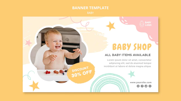 Free PSD | Baby shop horizontal banner template
