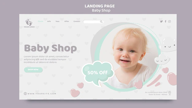 Free PSD | Baby shop landing page template